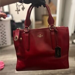 Coach Cherry Red Leather Satchel